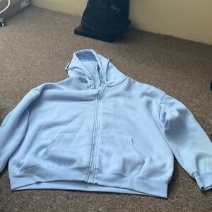 Light Blue Zip-Up Hoodie